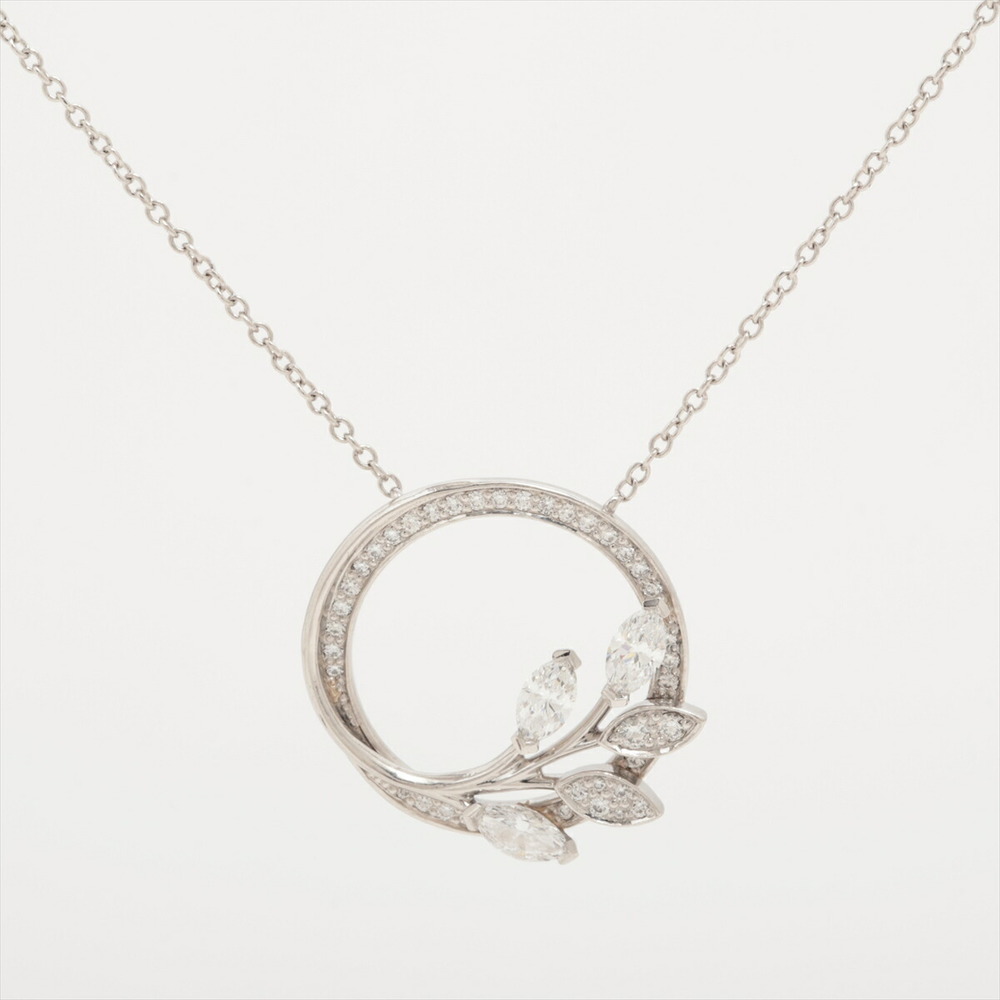 Tiffany Victoria Vine Circle Small Diamond Necklace Platinum